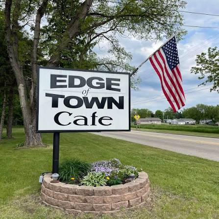 Edge of Town Cafe roadside sign in Palmyra, Wisconsin